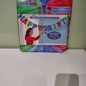 NWT Disney PJ Masks Themed Happy Birthday Banner Boys Party Supplies Decorations